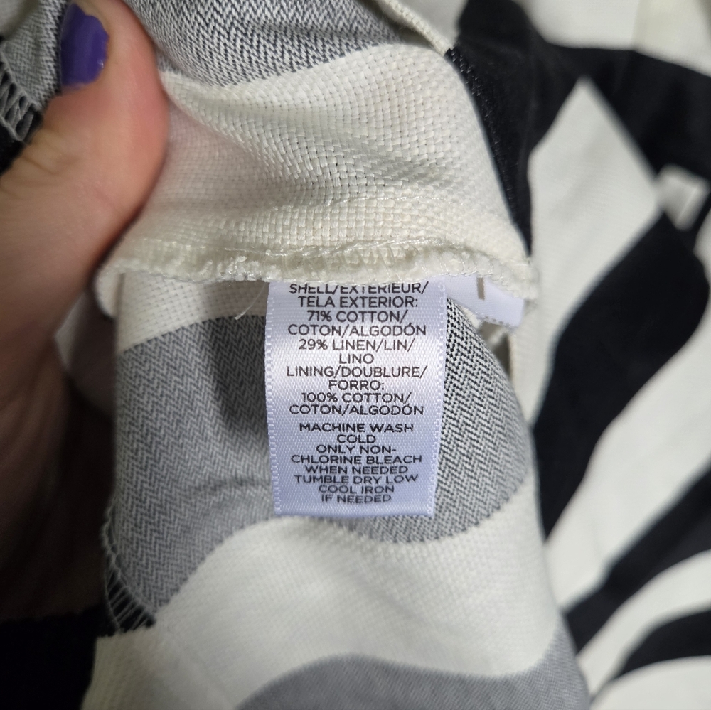 Ann Taylor LOFT Black & White Striped Dress - Cotton/Linen Blend - Picture 6 of 6